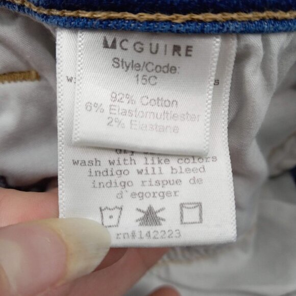 McGuire Vintage Slim Jeans in Vroom Vroom Distressed High Rise Exposed Zipper 30 - Picture 10 of 11